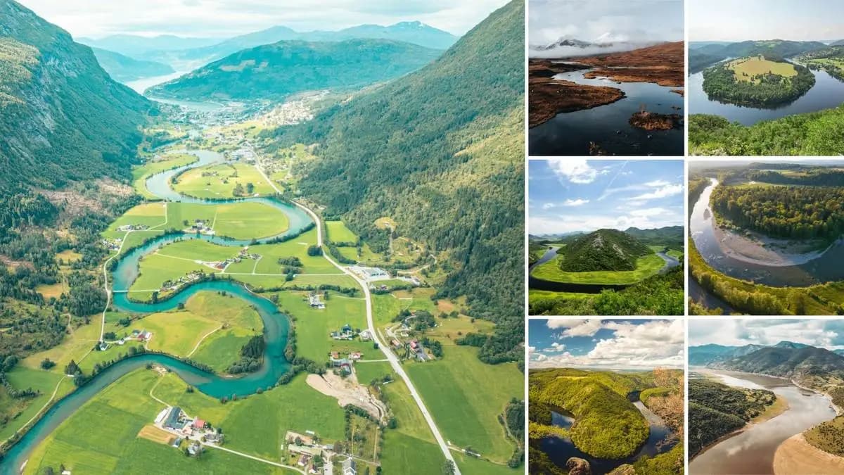 sedm různých evropských řek, meandry sedm různých evropských řek, meandry
