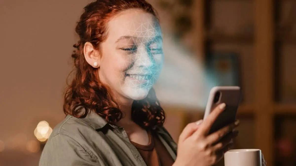 dívka se směje na mobil dívka se směje na mobil