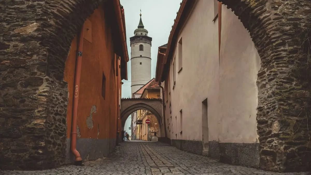 Domažlice, pohled na věž Domažlice, pohled na věž